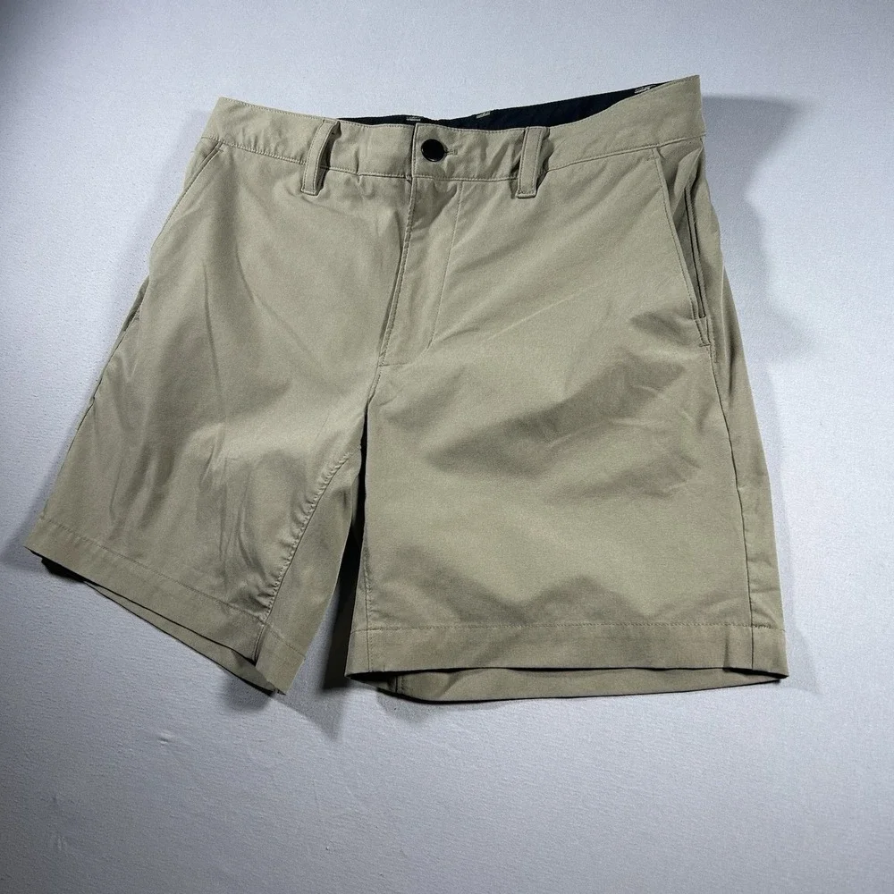 Proof by Huckberry Mens Performance Shorts Sz 30 Khaki Stretch Unlined